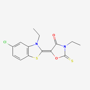 molecular formula C14H13ClN2O2S2 B4984899 5-(5-chloro-3-ethyl-1,3-benzothiazol-2(3H)-ylidene)-3-ethyl-2-thioxo-1,3-oxazolidin-4-one 