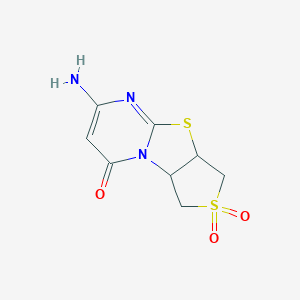 molecular formula C8H9N3O3S2 B498490 2-amino-5a,6,8,8a-tetrahydro-4H-thieno[3',4':4,5][1,3]thiazolo[3,2-a]pyrimidin-4-one 7,7-dioxide 