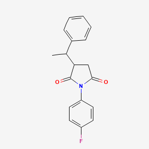 molecular formula C18H16FNO2 B4984911 1-(4-fluorophenyl)-3-(1-phenylethyl)-2,5-pyrrolidinedione 