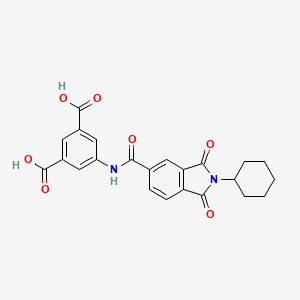 molecular formula C23H20N2O7 B4984912 5-{[(2-cyclohexyl-1,3-dioxo-2,3-dihydro-1H-isoindol-5-yl)carbonyl]amino}isophthalic acid 