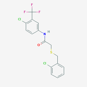 molecular formula C16H12Cl2F3NOS B4984914 2-[(2-chlorobenzyl)thio]-N-[4-chloro-3-(trifluoromethyl)phenyl]acetamide 