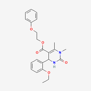 molecular formula C23H26N2O5 B4984916 2-phenoxyethyl 4-(2-ethoxyphenyl)-1,6-dimethyl-2-oxo-1,2,3,4-tetrahydro-5-pyrimidinecarboxylate 