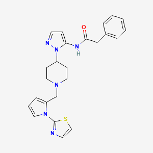 molecular formula C24H26N6OS B4984921 2-phenyl-N-[1-(1-{[1-(1,3-thiazol-2-yl)-1H-pyrrol-2-yl]methyl}-4-piperidinyl)-1H-pyrazol-5-yl]acetamide 
