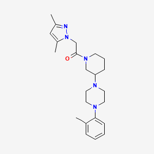 molecular formula C23H33N5O B4984927 1-{1-[(3,5-dimethyl-1H-pyrazol-1-yl)acetyl]-3-piperidinyl}-4-(2-methylphenyl)piperazine 