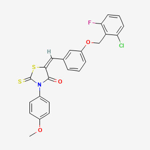 molecular formula C24H17ClFNO3S2 B4984953 5-{3-[(2-chloro-6-fluorobenzyl)oxy]benzylidene}-3-(4-methoxyphenyl)-2-thioxo-1,3-thiazolidin-4-one 
