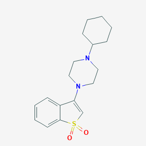 molecular formula C18H24N2O2S B498496 1-Cyclohexyl-4-(1,1-dioxido-1-benzothien-3-yl)piperazine 