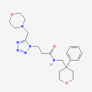 molecular formula C21H30N6O3 B4984973 3-[5-(4-morpholinylmethyl)-1H-tetrazol-1-yl]-N-[(4-phenyltetrahydro-2H-pyran-4-yl)methyl]propanamide 