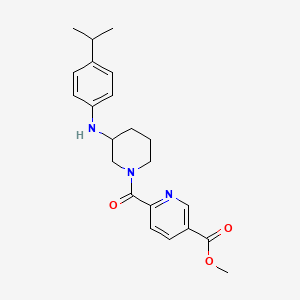 molecular formula C22H27N3O3 B4984975 methyl 6-({3-[(4-isopropylphenyl)amino]-1-piperidinyl}carbonyl)nicotinate 