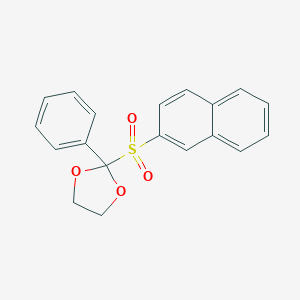 molecular formula C19H16O4S B498498 2-Naphthyl 2-phenyl-1,3-dioxolan-2-yl sulfone 