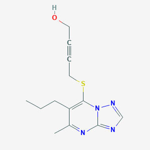 molecular formula C13H16N4OS B498499 4-[(5-Methyl-6-propyl[1,2,4]triazolo[1,5-a]pyrimidin-7-yl)sulfanyl]-2-butyn-1-ol CAS No. 914358-13-7