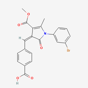 molecular formula C21H16BrNO5 B4984990 4-{[1-(3-bromophenyl)-4-(methoxycarbonyl)-5-methyl-2-oxo-1,2-dihydro-3H-pyrrol-3-ylidene]methyl}benzoic acid 