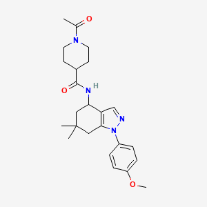 molecular formula C24H32N4O3 B4984991 1-acetyl-N-[1-(4-methoxyphenyl)-6,6-dimethyl-4,5,6,7-tetrahydro-1H-indazol-4-yl]-4-piperidinecarboxamide 