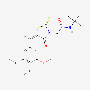 molecular formula C19H24N2O5S2 B4984995 N-(tert-butyl)-2-[4-oxo-2-thioxo-5-(3,4,5-trimethoxybenzylidene)-1,3-thiazolidin-3-yl]acetamide 