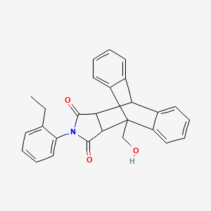 molecular formula C27H23NO3 B4985022 17-(2-ethylphenyl)-1-(hydroxymethyl)-17-azapentacyclo[6.6.5.0~2,7~.0~9,14~.0~15,19~]nonadeca-2,4,6,9,11,13-hexaene-16,18-dione 