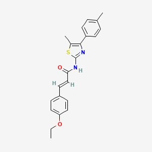 molecular formula C22H22N2O2S B4985027 3-(4-ethoxyphenyl)-N-[5-methyl-4-(4-methylphenyl)-1,3-thiazol-2-yl]acrylamide 