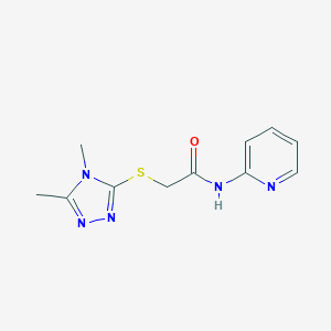 molecular formula C11H13N5OS B498505 2-[(4,5-dimethyl-4H-1,2,4-triazol-3-yl)sulfanyl]-N-(2-pyridinyl)acetamide 