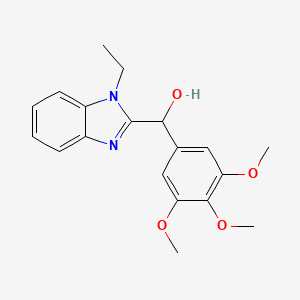 molecular formula C19H22N2O4 B4985054 (1-ethyl-1H-benzimidazol-2-yl)(3,4,5-trimethoxyphenyl)methanol 