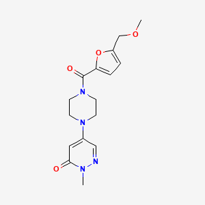 molecular formula C16H20N4O4 B4985055 5-{4-[5-(methoxymethyl)-2-furoyl]-1-piperazinyl}-2-methyl-3(2H)-pyridazinone 