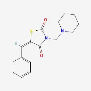 molecular formula C16H18N2O2S B4985141 5-benzylidene-3-(1-piperidinylmethyl)-1,3-thiazolidine-2,4-dione 