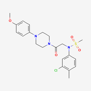 molecular formula C21H26ClN3O4S B4985155 N-(3-chloro-4-methylphenyl)-N-{2-[4-(4-methoxyphenyl)-1-piperazinyl]-2-oxoethyl}methanesulfonamide 