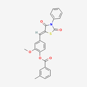 molecular formula C25H19NO5S B4985157 4-[(2,4-dioxo-3-phenyl-1,3-thiazolidin-5-ylidene)methyl]-2-methoxyphenyl 3-methylbenzoate 
