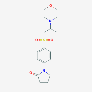molecular formula C17H24N2O4S B498518 1-(4-{[2-(4-Morpholinyl)propyl]sulfonyl}phenyl)-2-pyrrolidinone 