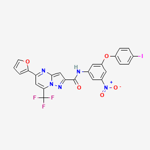 molecular formula C24H13F3IN5O5 B4985194 5-(2-furyl)-N-[3-(4-iodophenoxy)-5-nitrophenyl]-7-(trifluoromethyl)pyrazolo[1,5-a]pyrimidine-2-carboxamide 
