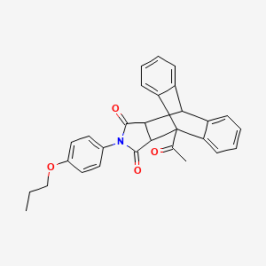 1-acetyl-17-(4-propoxyphenyl)-17-azapentacyclo[6.6.5.0~2,7~.0~9,14~.0~15,19~]nonadeca-2,4,6,9,11,13-hexaene-16,18-dione