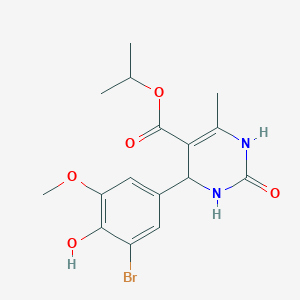 molecular formula C16H19BrN2O5 B4985209 isopropyl 4-(3-bromo-4-hydroxy-5-methoxyphenyl)-6-methyl-2-oxo-1,2,3,4-tetrahydro-5-pyrimidinecarboxylate 