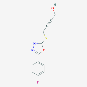 molecular formula C12H9FN2O2S B498521 4-{[5-(4-Fluorophenyl)-1,3,4-oxadiazol-2-yl]sulfanyl}-2-butyn-1-ol CAS No. 914357-96-3