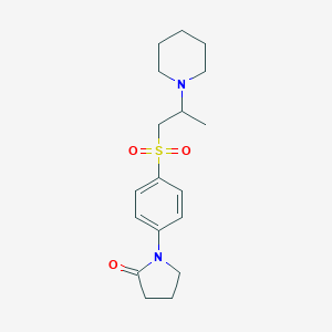 molecular formula C18H26N2O3S B498522 1-(4-{[2-(1-Piperidinyl)propyl]sulfonyl}phenyl)-2-pyrrolidinone 