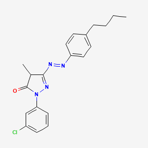 molecular formula C20H21ClN4O B4985220 5-[(4-butylphenyl)diazenyl]-2-(3-chlorophenyl)-4-methyl-2,4-dihydro-3H-pyrazol-3-one 