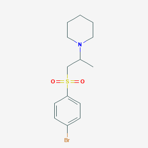 molecular formula C14H20BrNO2S B498524 4-Bromophenyl 2-(1-piperidinyl)propyl sulfone 