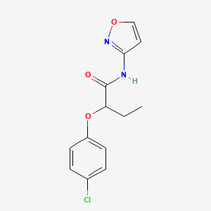 molecular formula C13H13ClN2O3 B4985254 2-(4-chlorophenoxy)-N-3-isoxazolylbutanamide 
