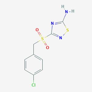 molecular formula C9H8ClN3O2S2 B498527 3-[(4-Chlorobenzyl)sulfonyl]-1,2,4-thiadiazol-5-amine CAS No. 914358-05-7