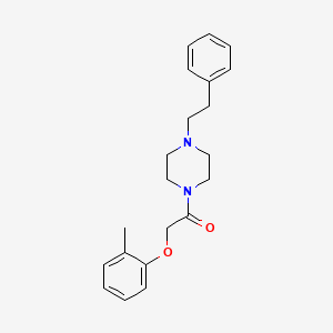 molecular formula C21H26N2O2 B4985279 1-[(2-methylphenoxy)acetyl]-4-(2-phenylethyl)piperazine 