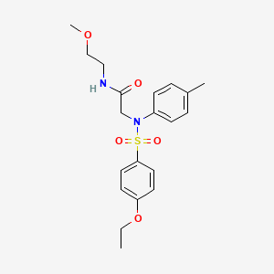 molecular formula C20H26N2O5S B4985285 N~2~-[(4-ethoxyphenyl)sulfonyl]-N~1~-(2-methoxyethyl)-N~2~-(4-methylphenyl)glycinamide 