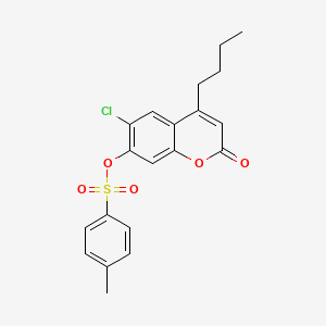 molecular formula C20H19ClO5S B4985298 4-butyl-6-chloro-2-oxo-2H-chromen-7-yl 4-methylbenzenesulfonate 