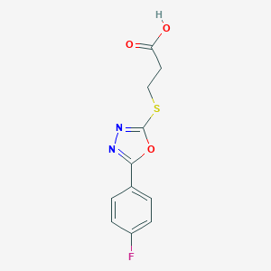 molecular formula C11H9FN2O3S B498530 3-{[5-(4-Fluorophenyl)-1,3,4-oxadiazol-2-yl]sulfanyl}propanoic acid 