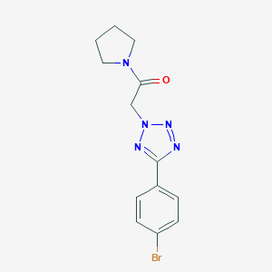 molecular formula C13H14BrN5O B498535 5-(4-bromophenyl)-2-[2-oxo-2-(1-pyrrolidinyl)ethyl]-2H-tetraazole 