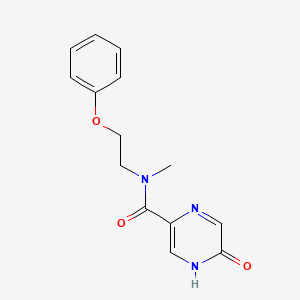 molecular formula C14H15N3O3 B4985353 5-hydroxy-N-methyl-N-(2-phenoxyethyl)-2-pyrazinecarboxamide trifluoroacetate (salt) 