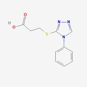 molecular formula C11H11N3O2S B498536 3-[(4-phenyl-4H-1,2,4-triazol-3-yl)sulfanyl]propanoic acid 