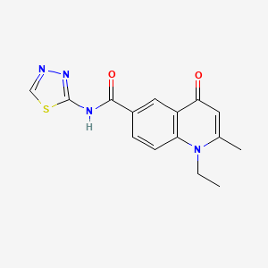 molecular formula C15H14N4O2S B4985363 1-ethyl-2-methyl-4-oxo-N-1,3,4-thiadiazol-2-yl-1,4-dihydro-6-quinolinecarboxamide 