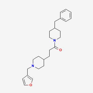 molecular formula C25H34N2O2 B4985367 4-benzyl-1-{3-[1-(3-furylmethyl)-4-piperidinyl]propanoyl}piperidine 