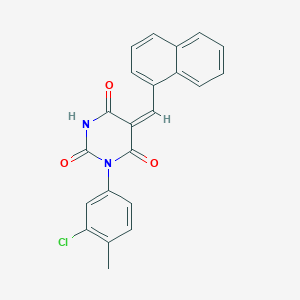 molecular formula C22H15ClN2O3 B4985370 1-(3-chloro-4-methylphenyl)-5-(1-naphthylmethylene)-2,4,6(1H,3H,5H)-pyrimidinetrione 