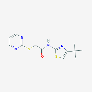 molecular formula C13H16N4OS2 B498538 N-(4-tert-butyl-1,3-thiazol-2-yl)-2-(2-pyrimidinylsulfanyl)acetamide 