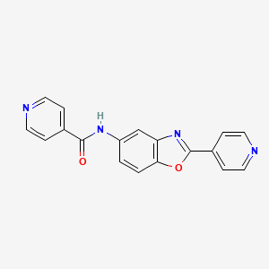 N-[2-(4-pyridinyl)-1,3-benzoxazol-5-yl]isonicotinamide