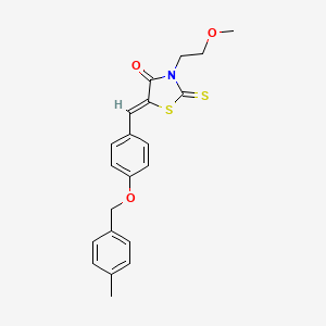 molecular formula C21H21NO3S2 B4985400 3-(2-methoxyethyl)-5-{4-[(4-methylbenzyl)oxy]benzylidene}-2-thioxo-1,3-thiazolidin-4-one 