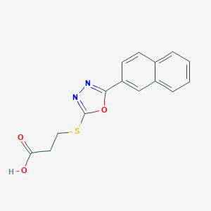molecular formula C15H12N2O3S B498541 3-{[5-(2-Naphthyl)-1,3,4-oxadiazol-2-yl]thio}propanoic acid 