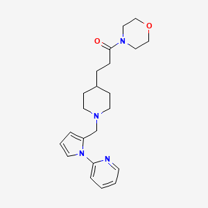 molecular formula C22H30N4O2 B4985410 4-[3-(1-{[1-(2-pyridinyl)-1H-pyrrol-2-yl]methyl}-4-piperidinyl)propanoyl]morpholine 